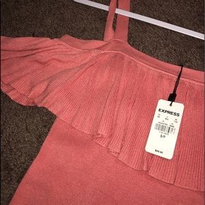 Express Off the Shoulder Ruffle Shirt